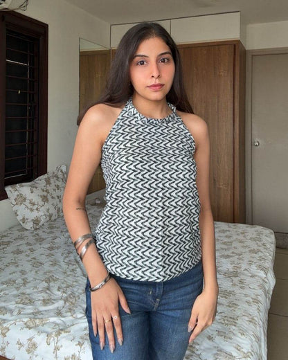 SHANAYA HALTER NECK TOP - house of varya