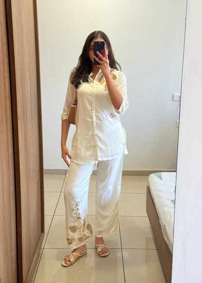 BEIGE FLORAL SET