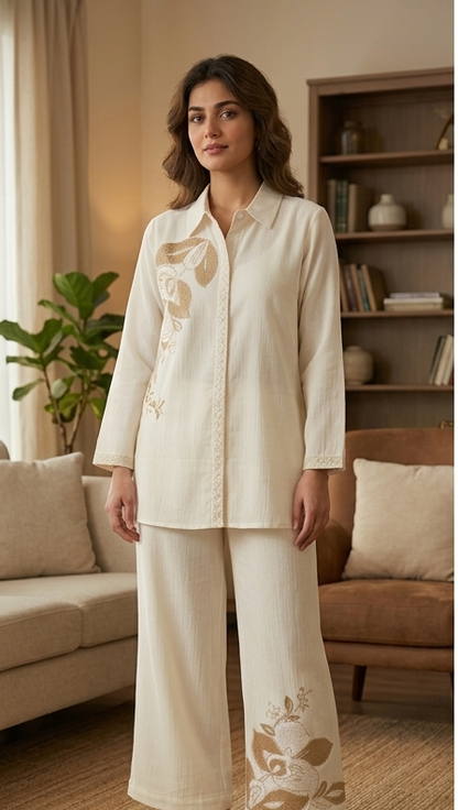 BEIGE FLORAL SET
