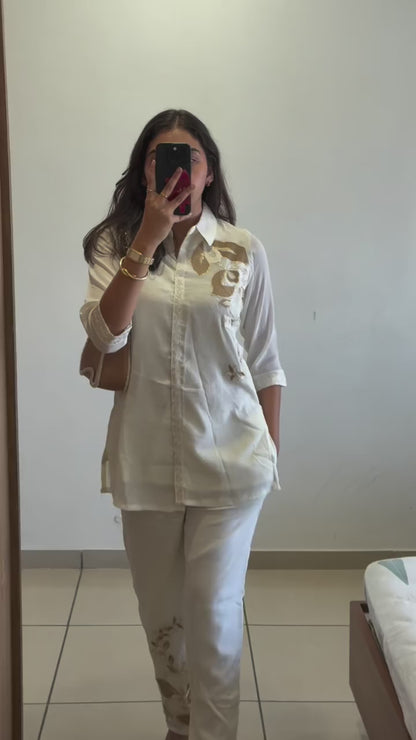 BEIGE FLORAL SET